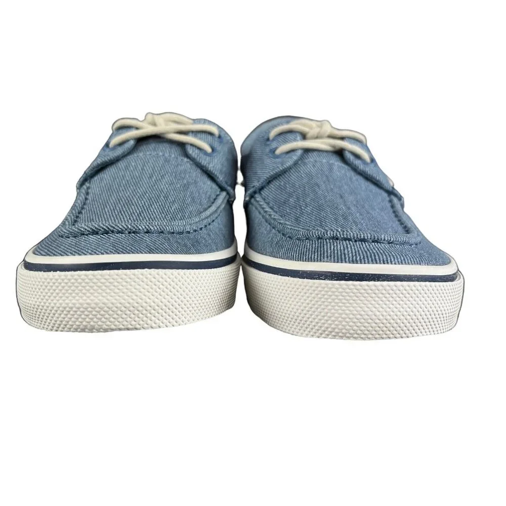 Sperry Top-Sider Halyard 2-Eye Twill Blue Boat Shoes STS25075 Men's Size 8 - 9 *